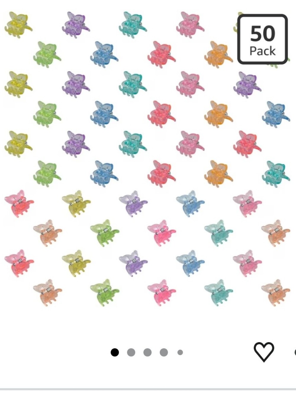50-Pack Mini Butterfly Hair Clips - Multi Color